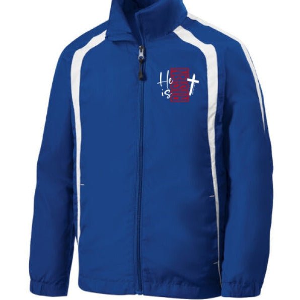 He Is Risen Youth Christian Colorblock Raglan Jacket - ClaimedbyGodDesigns