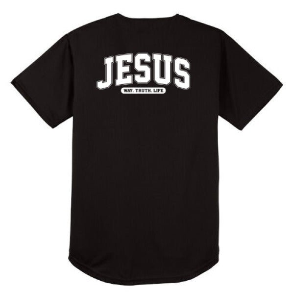 Way Truth Life Men’s Christian Full Button Jersey - ClaimedbyGodDesigns