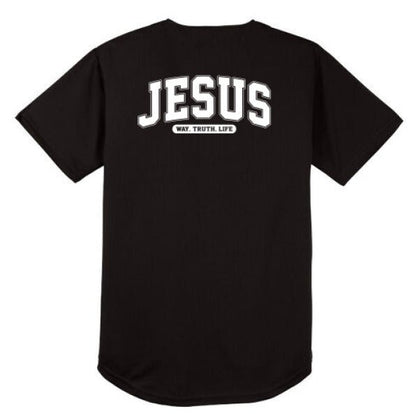Way Truth Life Men’s Christian Full Button Jersey - ClaimedbyGodDesigns