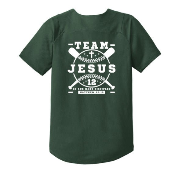 Team Him Baseball Youth Christian Full - button Jersey - ClaimedbyGodDesigns