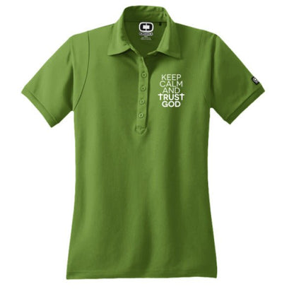 Keep Calm and Trust Him Women's Christian Polo T-shirt - ClaimedbyGodDesigns