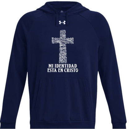 Mi Identidad Esta En Cristo Men's Spanish Christian Pullover Fleece Hooded Sweatshirt - ClaimedbyGodDesigns