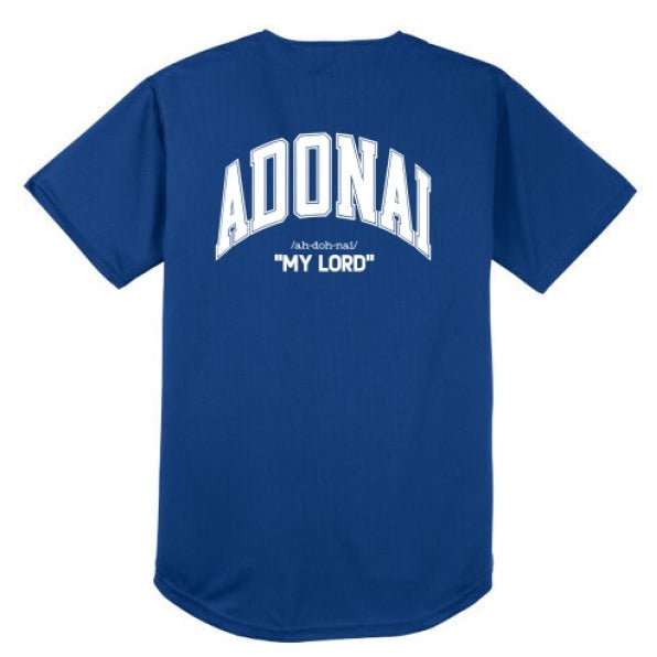 Adonai Men's Christian Full Button Jersey - ClaimedbyGodDesigns