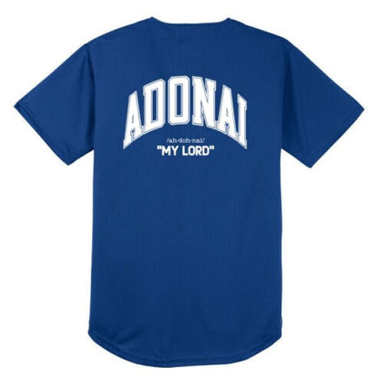 Adonai Men's Christian Full Button Jersey - ClaimedbyGodDesigns