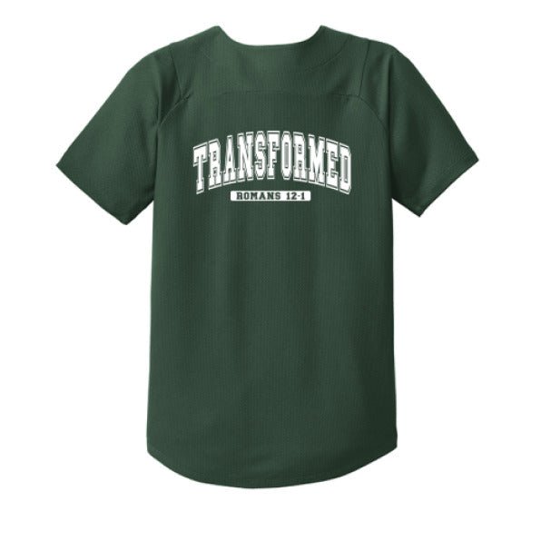Transformed Youth Christian Full - button Jersey - ClaimedbyGodDesigns