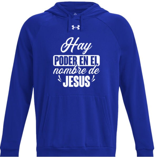 Hay Poder En El Nombre Men's Spanish Christian Pullover Fleece Hooded Sweatshirt - ClaimedbyGodDesigns