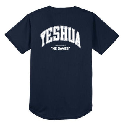Yeshua Men's Christian Full Button Jersey - ClaimedbyGodDesigns