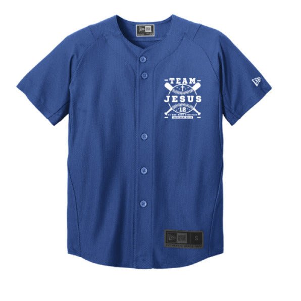 Team Him Baseball Youth Christian Full - button Jersey - ClaimedbyGodDesigns