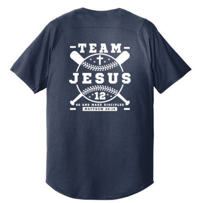Team Him Baseball Men's Christian Full - button Jersey - ClaimedbyGodDesigns