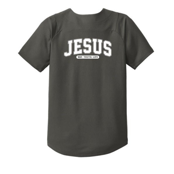 Way Truth Life Youth Christian Full - button Jersey - ClaimedbyGodDesigns