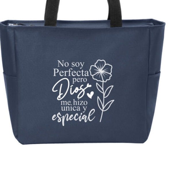 No Soy Perfecta Pero Dios Me Hizo Única y Especial Spanish Christian Tote Bag - ClaimedbyGodDesigns