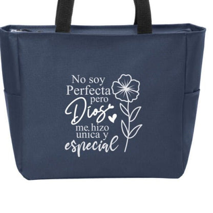 No Soy Perfecta Pero Dios Me Hizo Única y Especial Spanish Christian Tote Bag - ClaimedbyGodDesigns