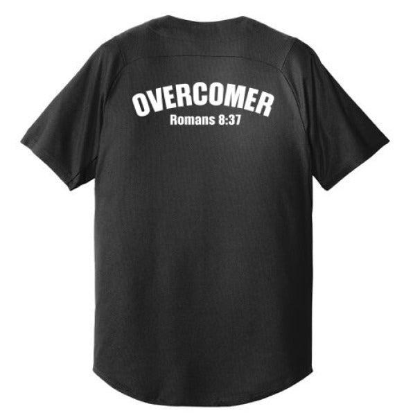 Overcomer Men's Christian Full - button Jersey - ClaimedbyGodDesigns