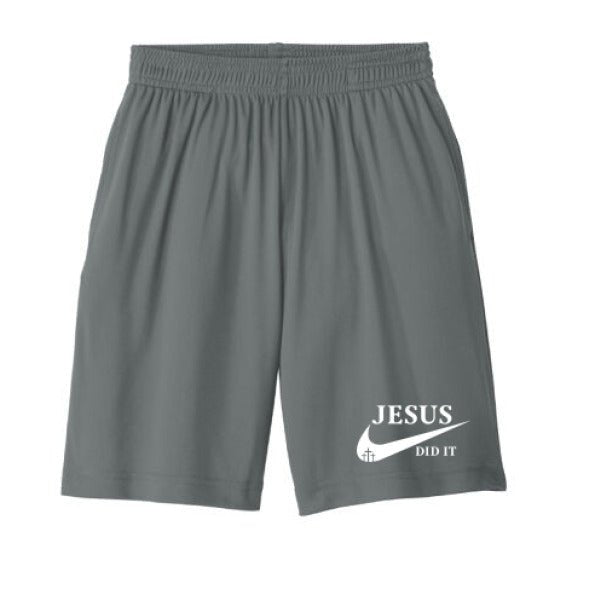 He Did It Youth Christian Basketball Shorts - ClaimedbyGodDesigns