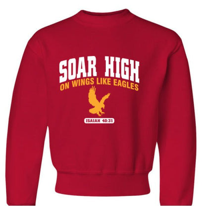 Soar High Youth Christian Pullover Fleece Sweatshirt - ClaimedbyGodDesigns