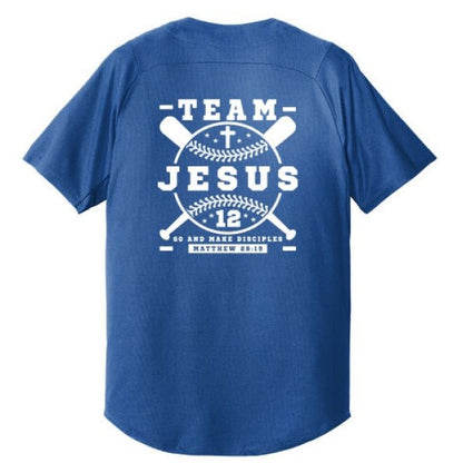 Team Him Baseball Men's Christian Full - button Jersey - ClaimedbyGodDesigns