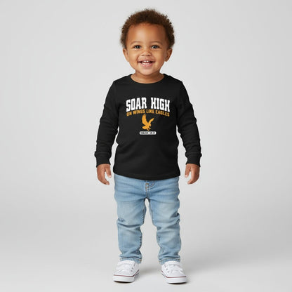 Soar High Christian Toddler Long Sleeve Pullover T-shirt - ClaimedbyGodDesigns