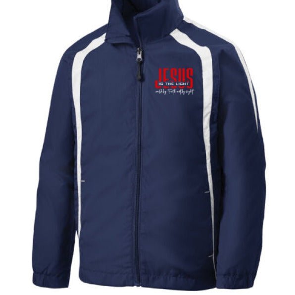 He Is The Light Youth Christian Colorblock Raglan Jacket - ClaimedbyGodDesigns