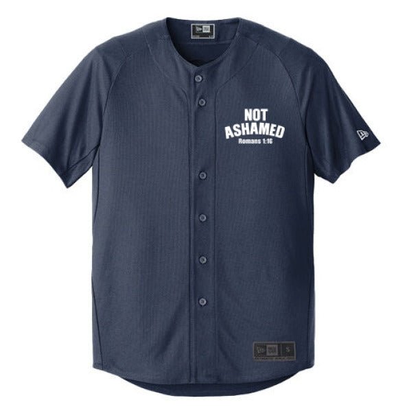 Not Ashamed Men's Christian Full - button Jersey - ClaimedbyGodDesigns