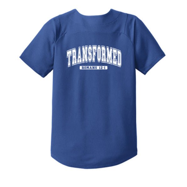 Transformed Youth Christian Full - button Jersey - ClaimedbyGodDesigns