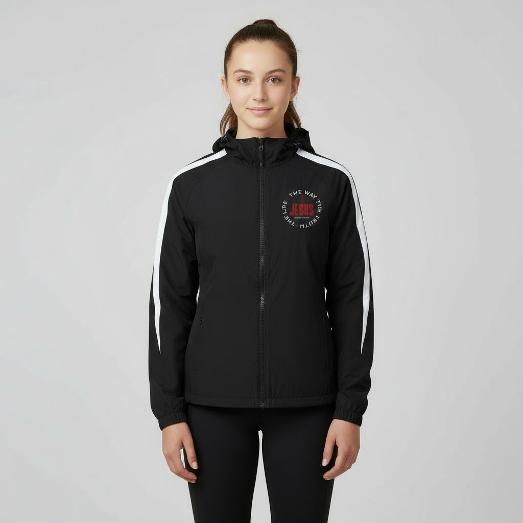 The Way The Truth The Life Youth Christian Fleece - Lined Colorblock Jacket - ClaimedbyGodDesigns
