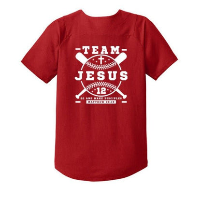 Team Him Baseball Youth Christian Full - button Jersey - ClaimedbyGodDesigns