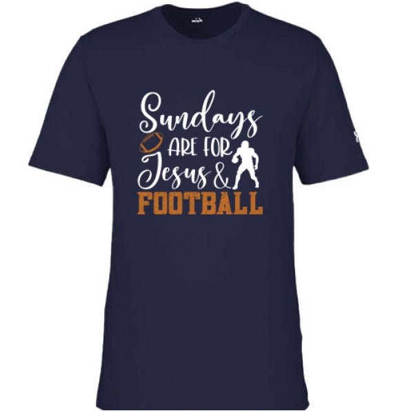 Sundays Are For Him and Football Men's Christian T-shirt - ClaimedbyGodDesigns