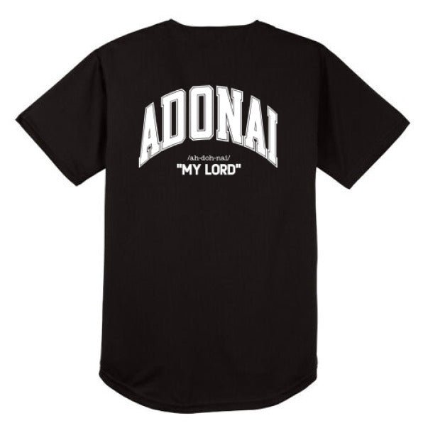 Adonai Men's Christian Full Button Jersey - ClaimedbyGodDesigns
