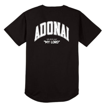 Adonai Men's Christian Full Button Jersey - ClaimedbyGodDesigns