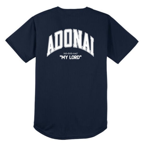 Adonai Men's Christian Full Button Jersey - ClaimedbyGodDesigns