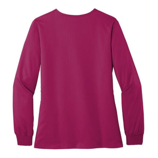 Out Here Being Blessed Women’s Christian Premiere Flex Full - Zip Scrub Jacket – Comfortable, Stylish, and Flexible Workwear - ClaimedbyGodDesigns
