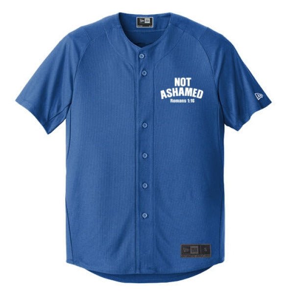 Not Ashamed Men's Christian Full - button Jersey - ClaimedbyGodDesigns