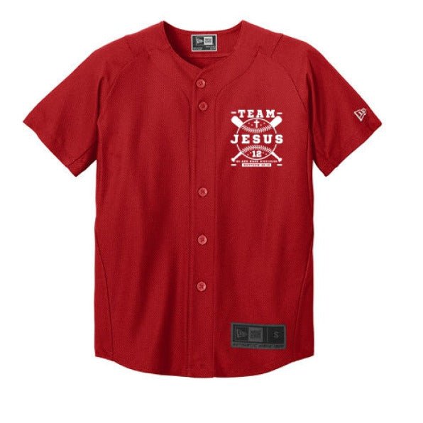 Team Him Baseball Youth Christian Full - button Jersey - ClaimedbyGodDesigns