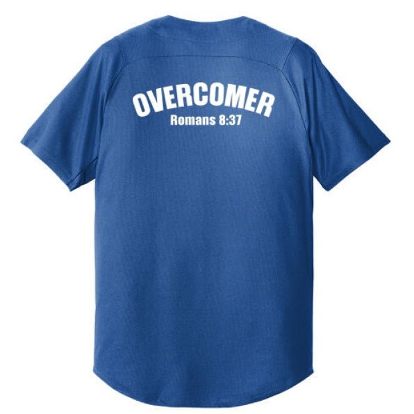 Overcomer Men's Christian Full - button Jersey - ClaimedbyGodDesigns