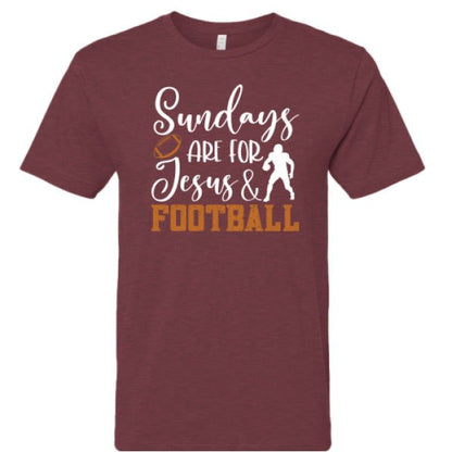 Sundays Are For Him and Football Youth Christian Jersey T-shirt - ClaimedbyGodDesigns