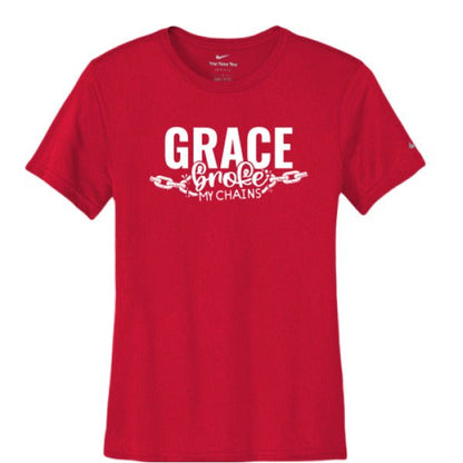 Grace Broke My Chains Women's Christian T-shirt - ClaimedbyGodDesigns