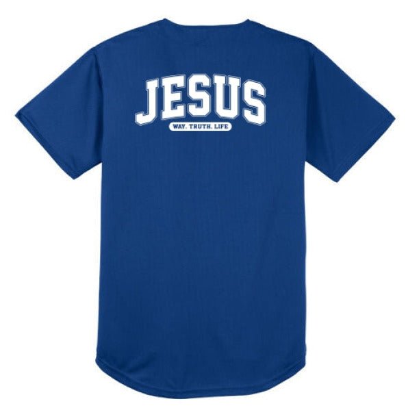 Way Truth Life Men’s Christian Full Button Jersey - ClaimedbyGodDesigns