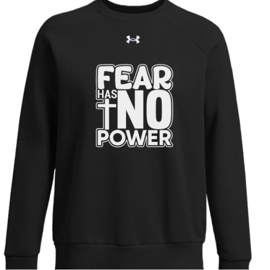 FEAR HAS NO POWER Women's Christian Fleece Pullover Sweatshirt - ClaimedbyGodDesigns