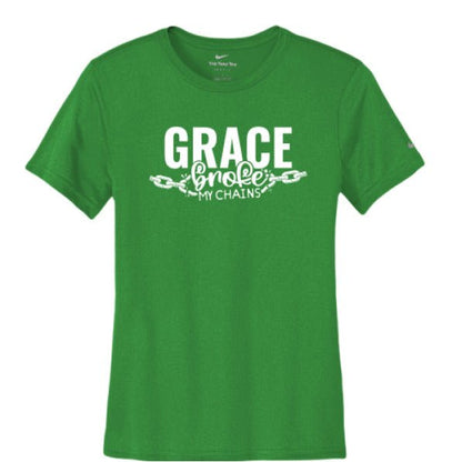 Grace Broke My Chains Women's Christian T-shirt - ClaimedbyGodDesigns