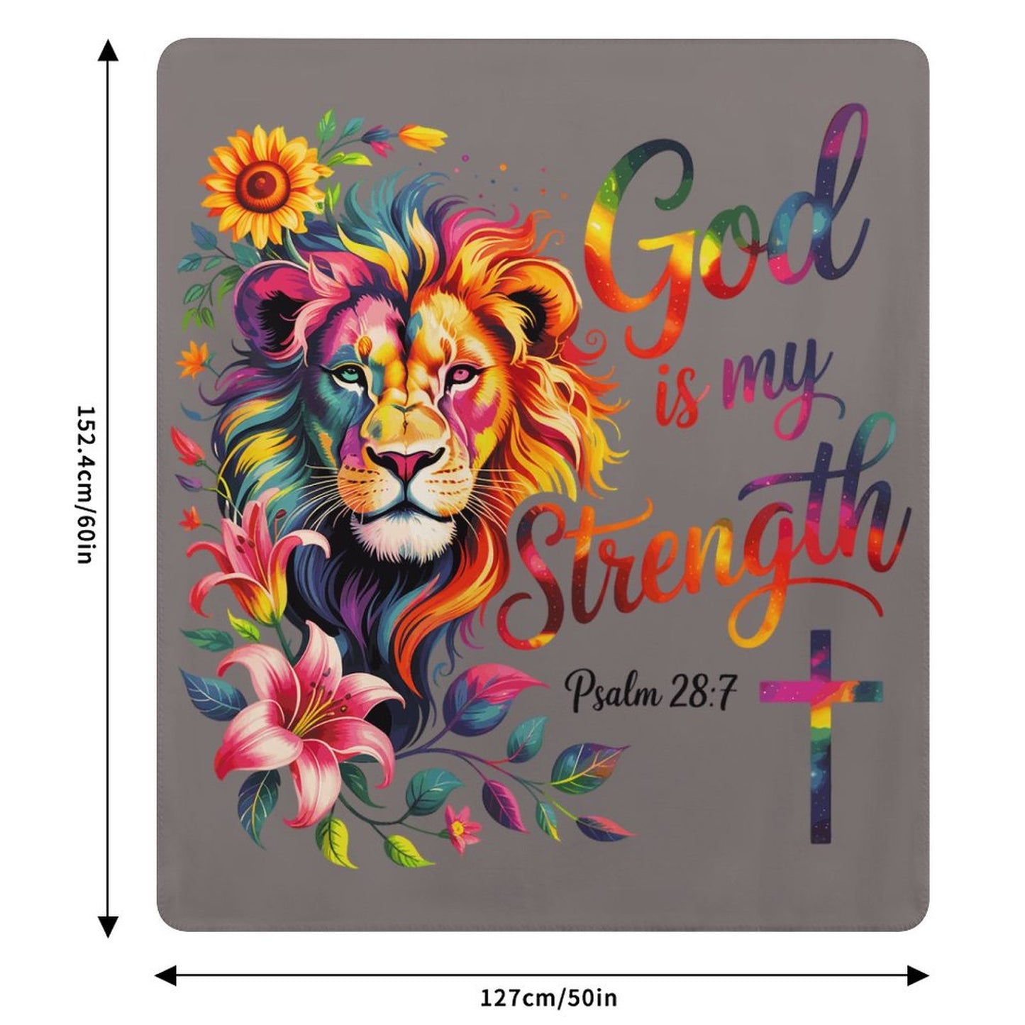 He Is My Strength Christian Sherpa Fleece Throw Blanket - ClaimedbyGodDesigns