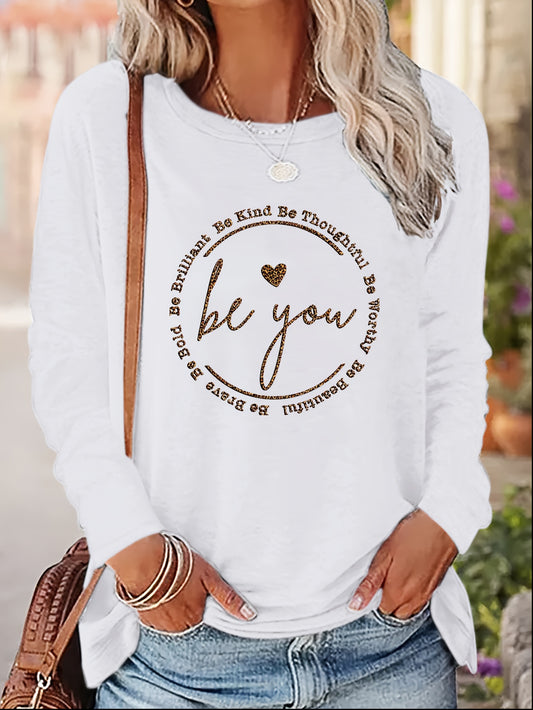 Be You Letter Women's Christian Pullover Sweatshirt claimedbygoddesigns