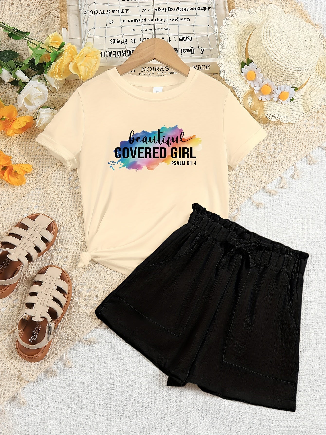 PSALM 91:4 BEAUTIFUL COVERED GIRL Youth Christian Casual Outfit claimedbygoddesigns