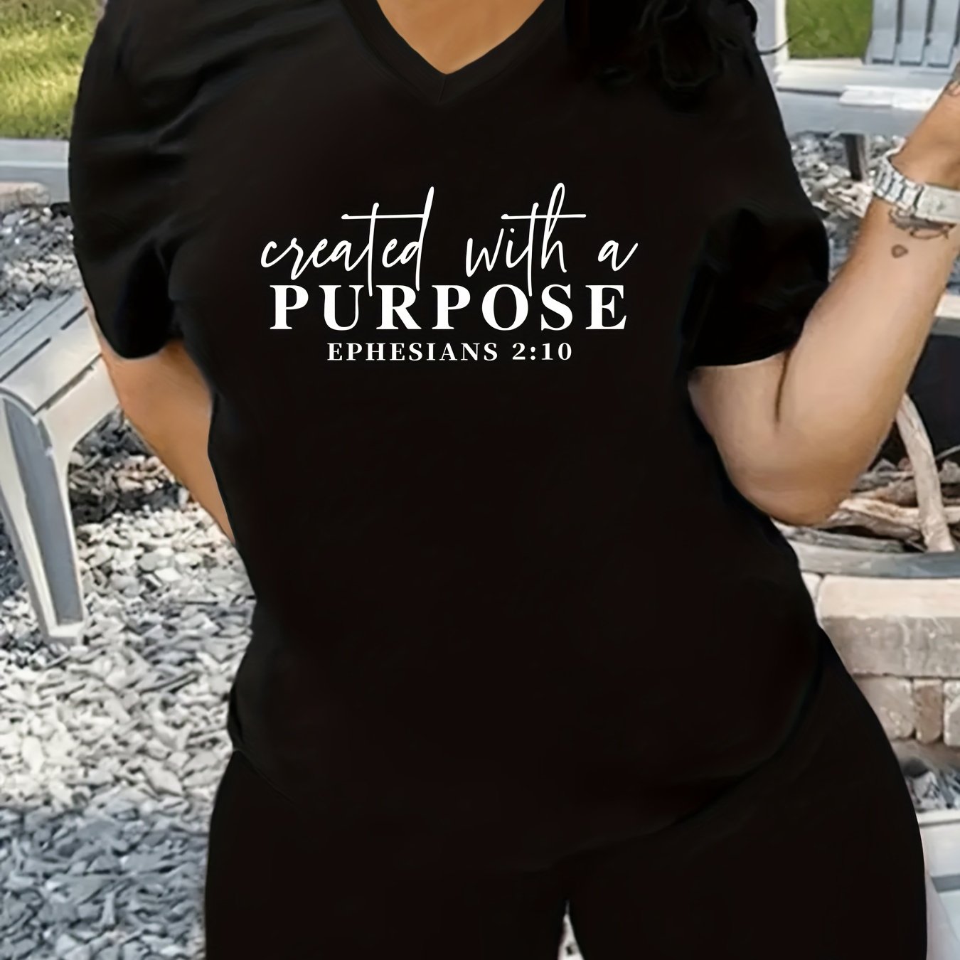 Created With A Purpose Plus Size Women's Christian Casual Outfit claimedbygoddesigns