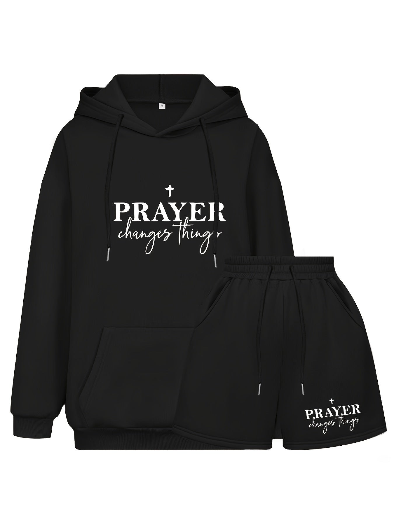Prayer Changes Things (shorts) Plus Size Women's Christian Casual Outfit claimedbygoddesigns
