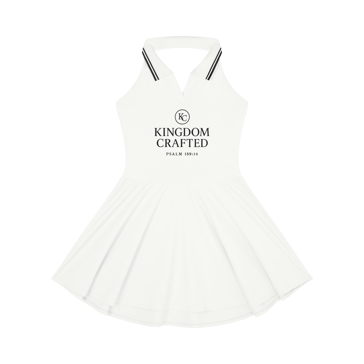 Kingdom Crafted Women’s Christian Collared Halter A‑Line Tennis Dress