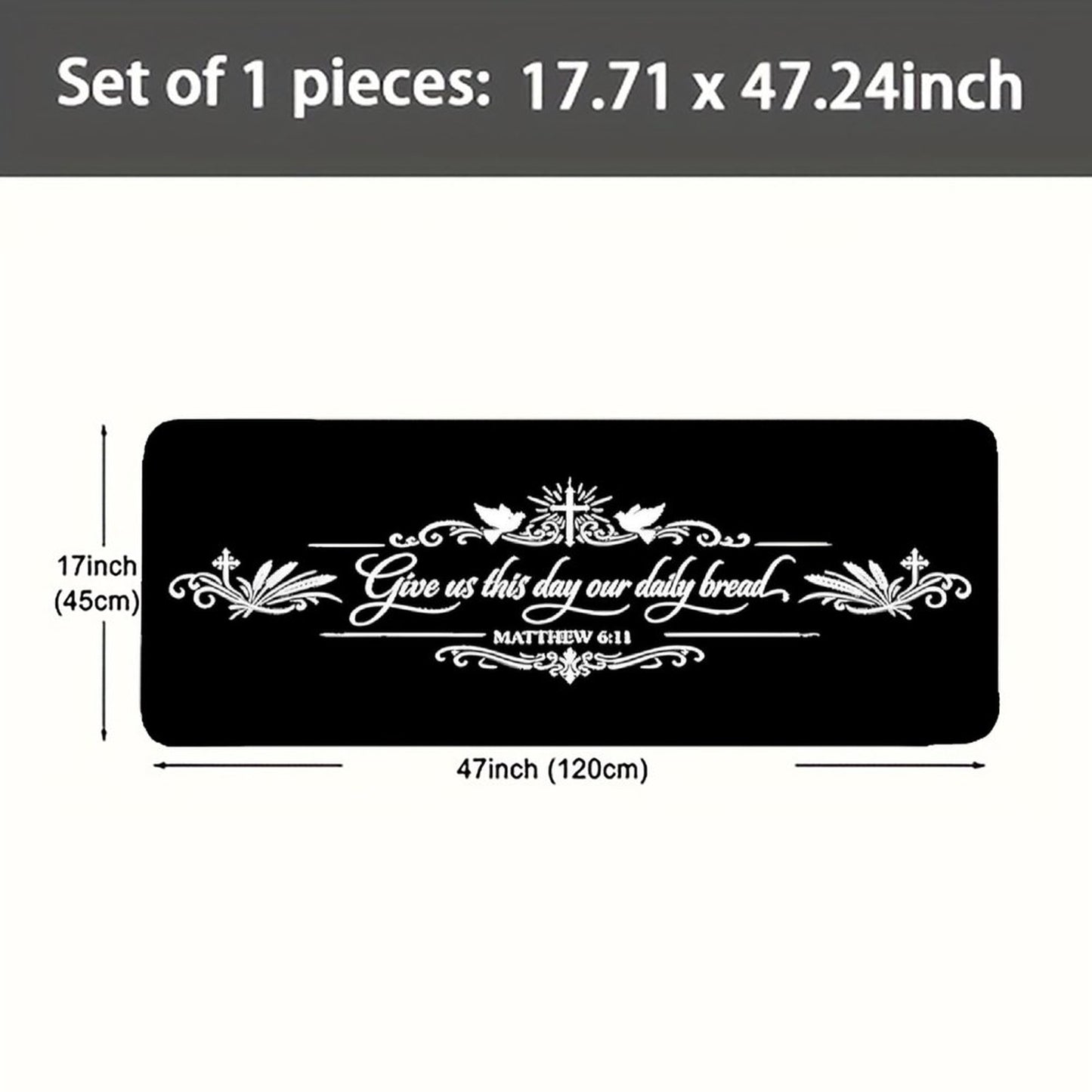Matthew 6:11 — Give Us This Day Our Daily Bread Christian Kitchen Mat