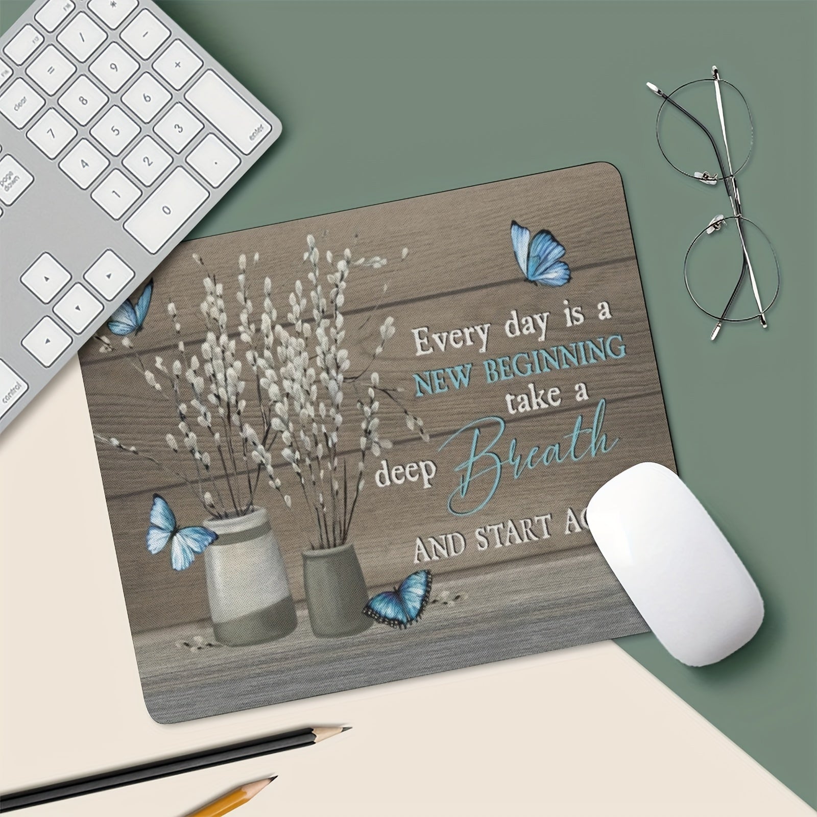 1pc Every Day Is A New Beginning Christian Computer Mouse Pad 9.45 * 7.9 Inches 3mm Thick claimedbygoddesigns