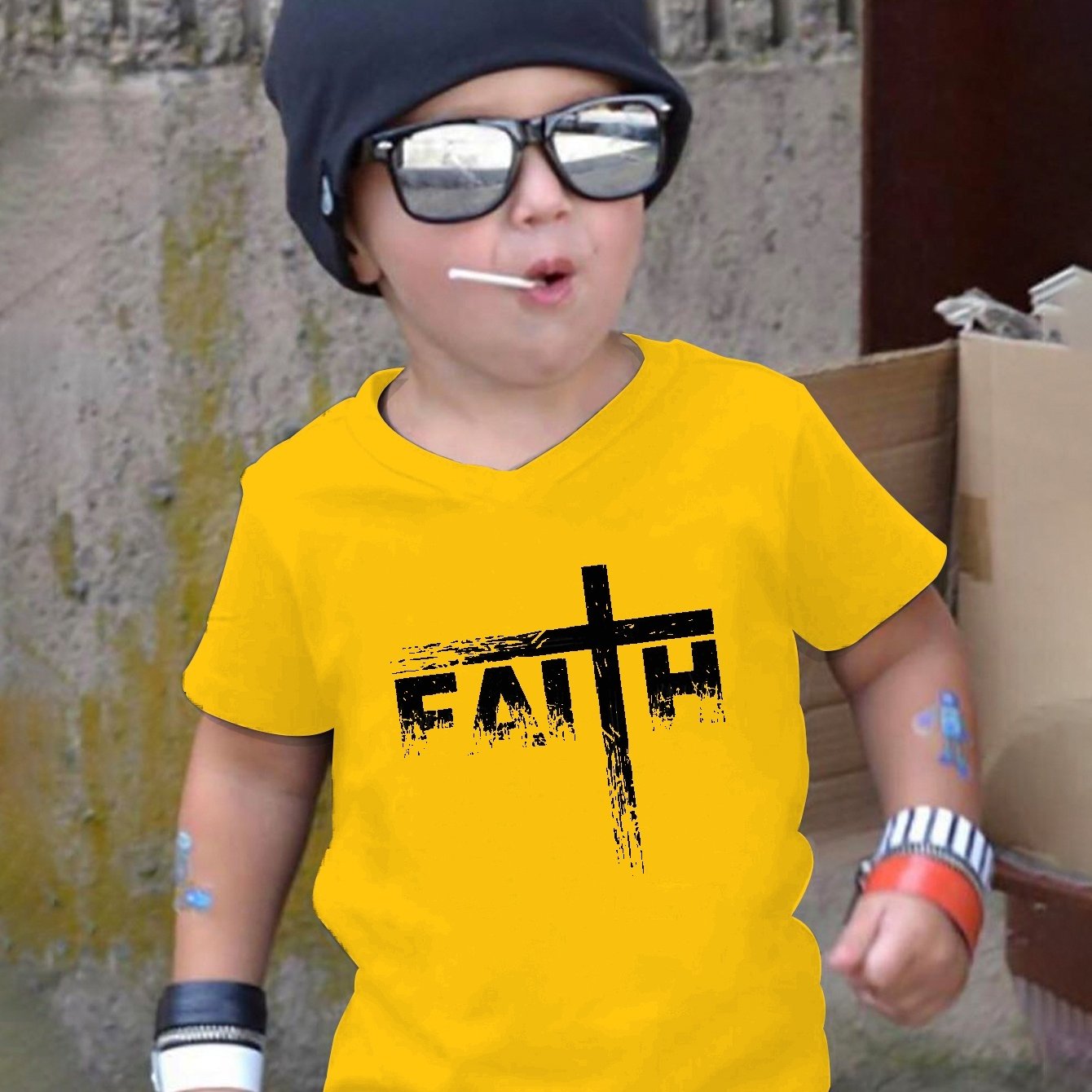 FAITH/ BE KIND Youth Christian T-shirt claimedbygoddesigns