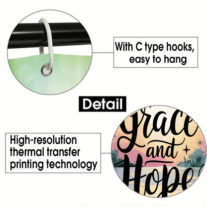 Grace And Hope Christian Waterproof Shower Curtain