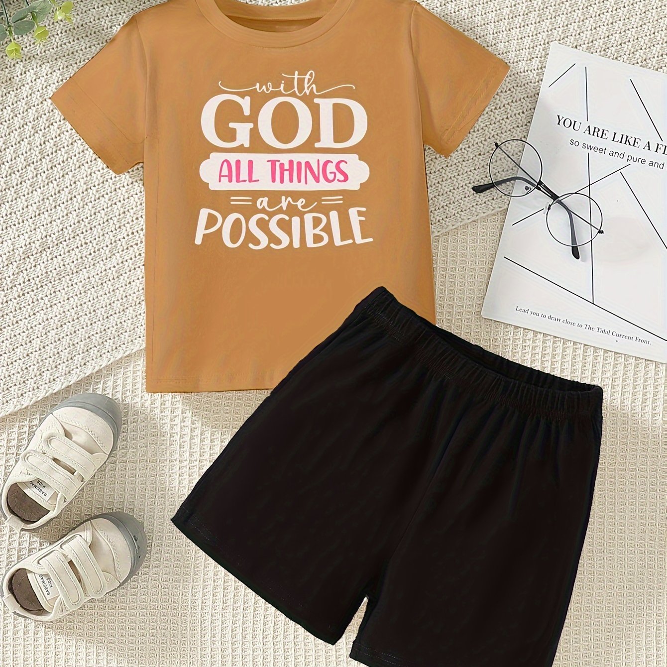With God All Things Are Possible Toddler Christian Pajama Set claimedbygoddesigns